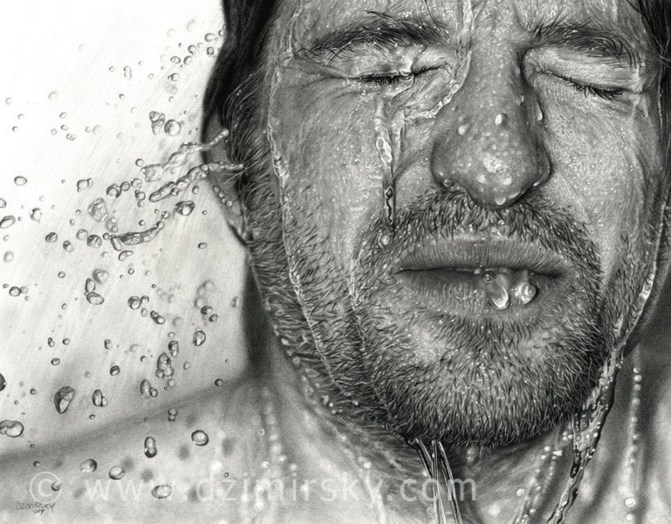 Dirk Dzimirsky Hyperrealistic pencil drawings & oil paintings