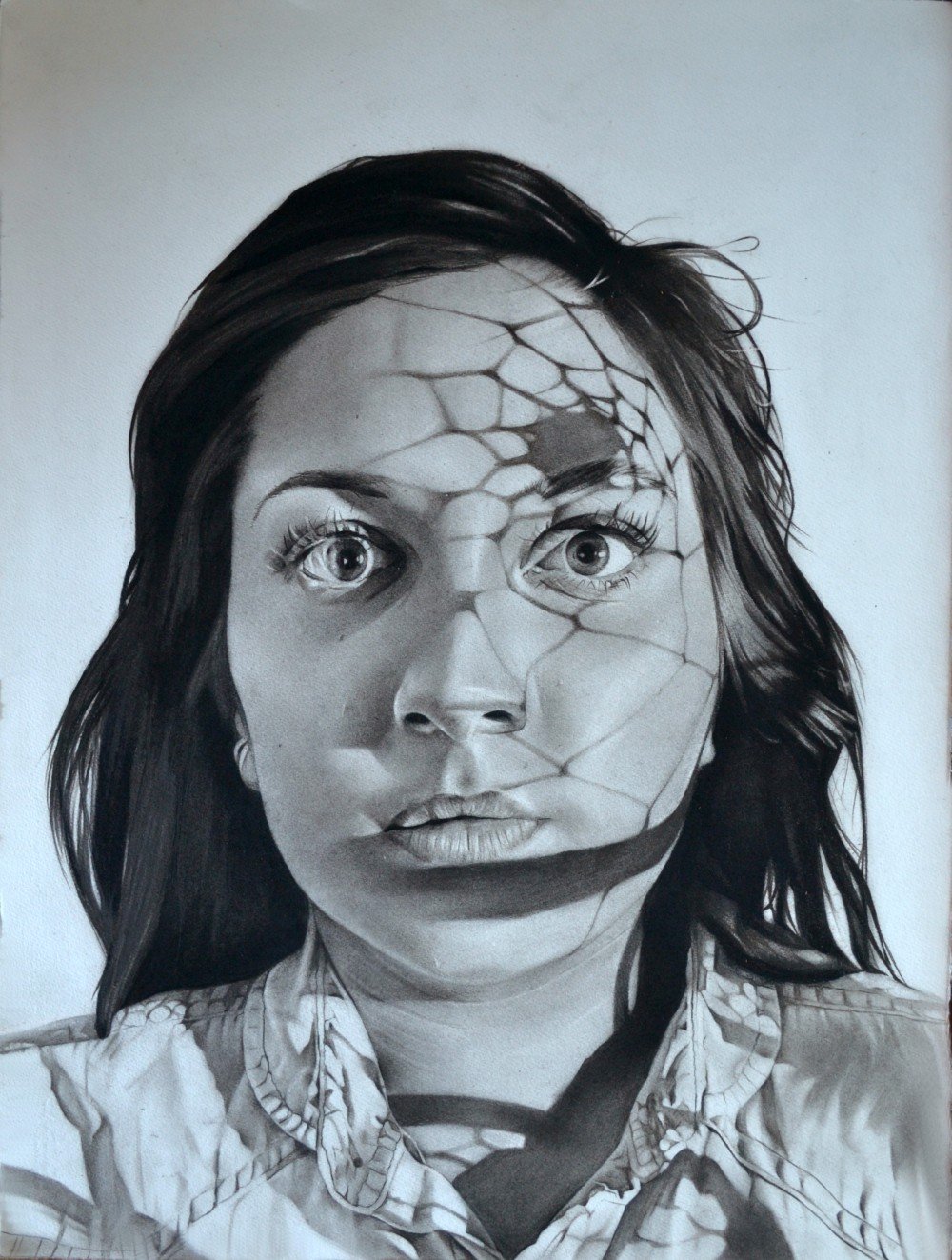 Shadowy Charcoal Portraits by Dylan Andrews a drawing series in
