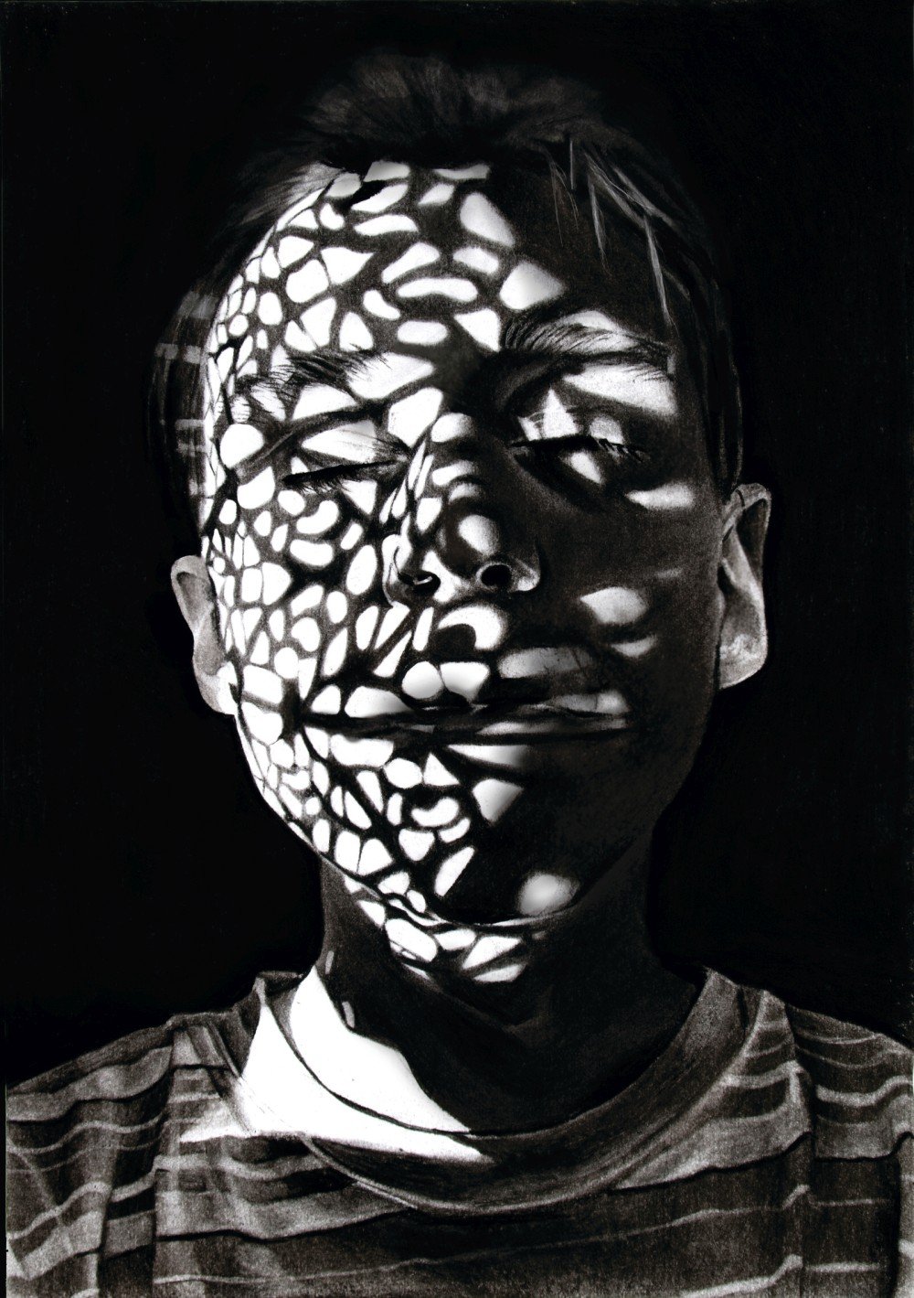 Shadowy Charcoal Portraits by Dylan Andrews a drawing series in