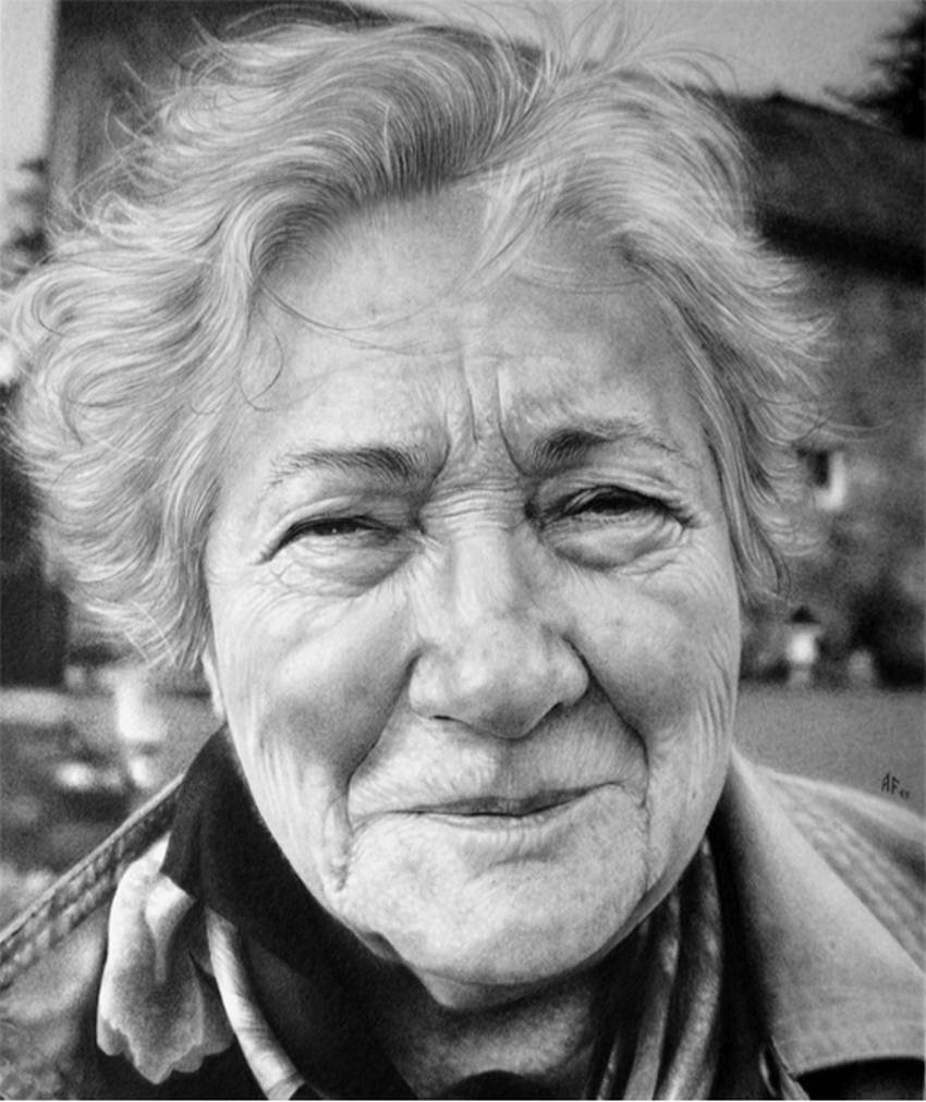 Pencil Drawing Portraits of Older People by Antonio Finelli