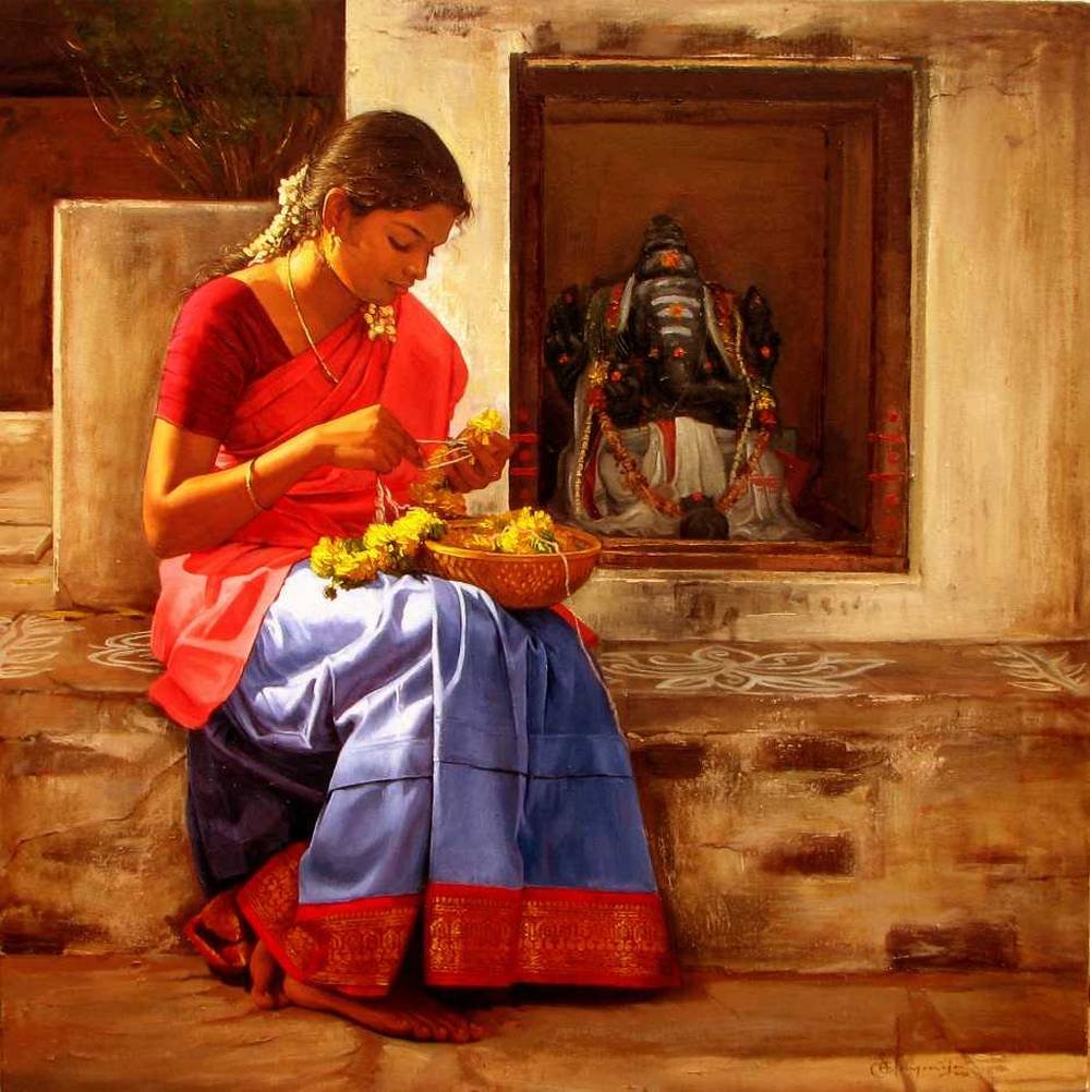 Artist S Elayaraja Creates Paintings Featuring The Beauty And Culture Of India Moments Journal