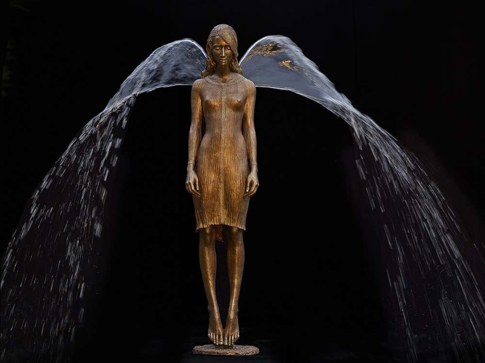 Engel, Brunnen, Springbrunnen, Skulptur, Plastik aus Bronze von Malgorzata Chodakowska
